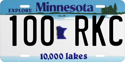 MN license plate 100RKC