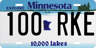 MN license plate 100RKE