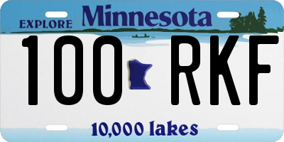 MN license plate 100RKF