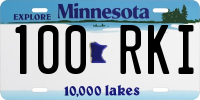 MN license plate 100RKI