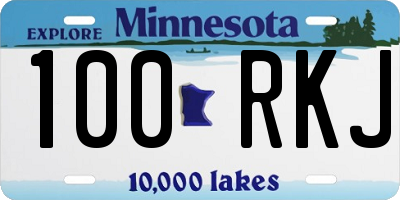 MN license plate 100RKJ