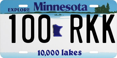 MN license plate 100RKK