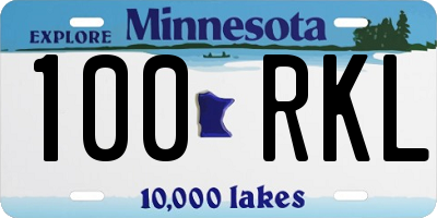 MN license plate 100RKL