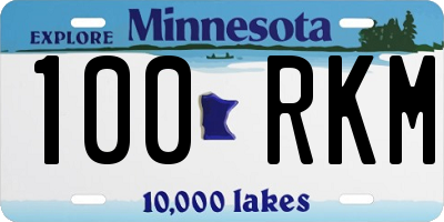 MN license plate 100RKM
