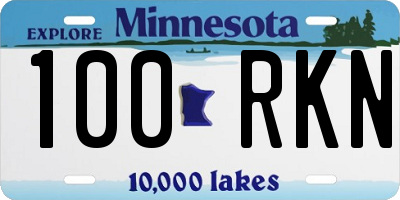 MN license plate 100RKN