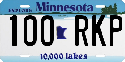 MN license plate 100RKP