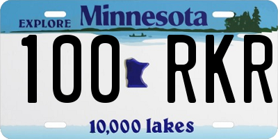 MN license plate 100RKR
