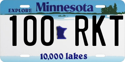 MN license plate 100RKT