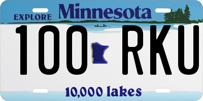 MN license plate 100RKU