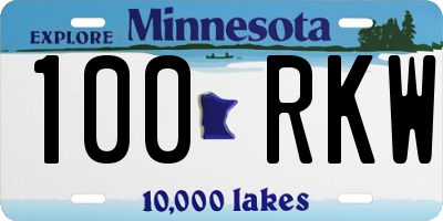MN license plate 100RKW