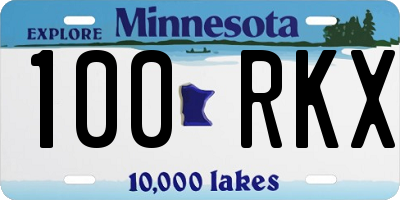 MN license plate 100RKX