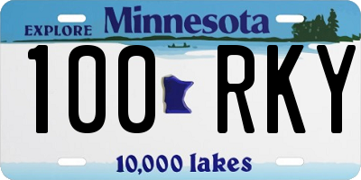 MN license plate 100RKY