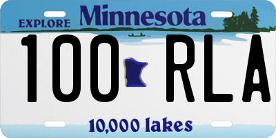 MN license plate 100RLA