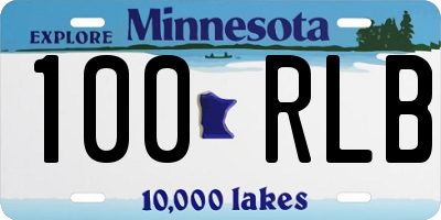MN license plate 100RLB
