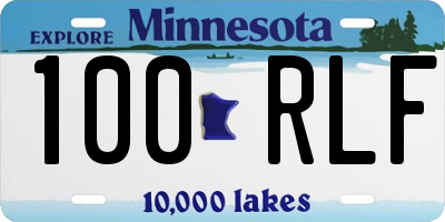 MN license plate 100RLF