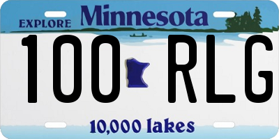 MN license plate 100RLG