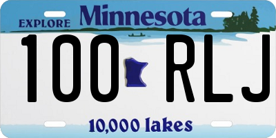 MN license plate 100RLJ
