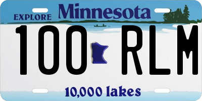 MN license plate 100RLM