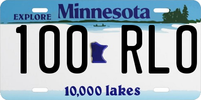 MN license plate 100RLO