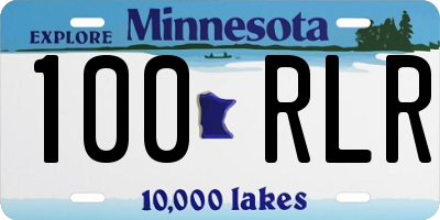MN license plate 100RLR