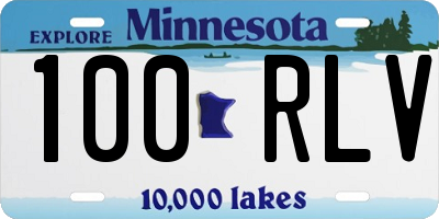 MN license plate 100RLV