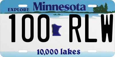 MN license plate 100RLW