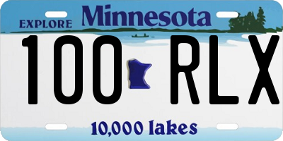 MN license plate 100RLX