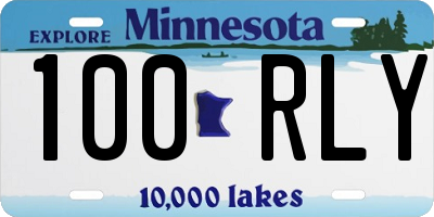 MN license plate 100RLY