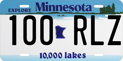 MN license plate 100RLZ