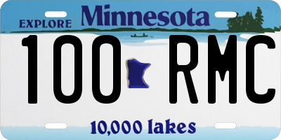 MN license plate 100RMC