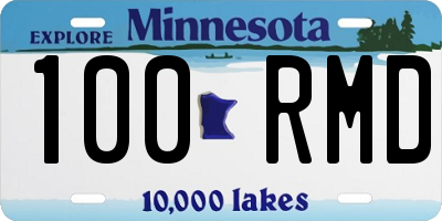 MN license plate 100RMD