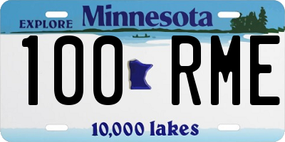 MN license plate 100RME