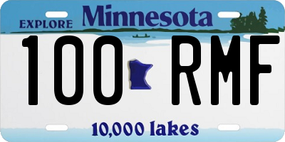 MN license plate 100RMF