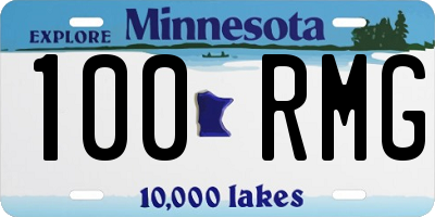 MN license plate 100RMG