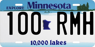 MN license plate 100RMH