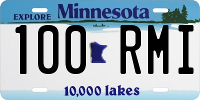 MN license plate 100RMI