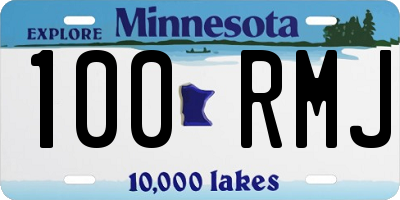 MN license plate 100RMJ