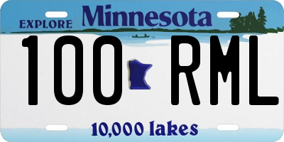 MN license plate 100RML