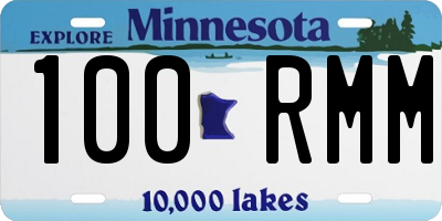MN license plate 100RMM