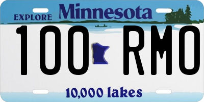MN license plate 100RMO