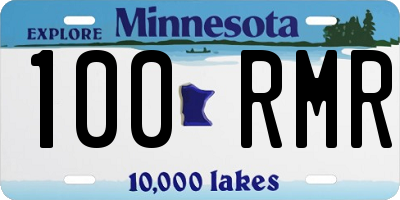 MN license plate 100RMR