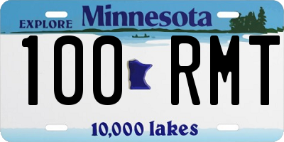 MN license plate 100RMT