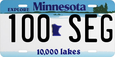 MN license plate 100SEG