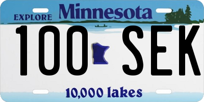 MN license plate 100SEK