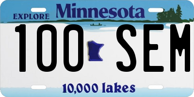 MN license plate 100SEM
