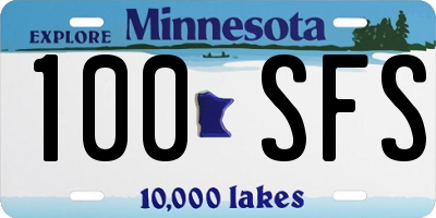 MN license plate 100SFS