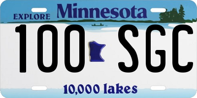 MN license plate 100SGC