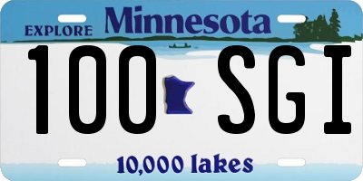 MN license plate 100SGI