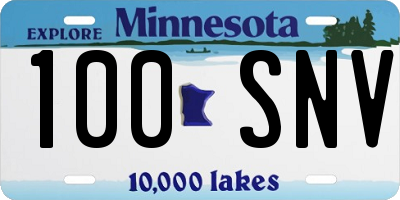 MN license plate 100SNV