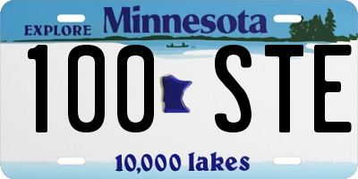 MN license plate 100STE